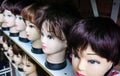 Mannequin wigs at salon studio