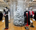 Mannequins in evening dresses in TSUM shopping center, Moscow