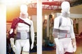 Mannequins with medical bandages on body