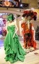 Mannequins with samples of evening dresses