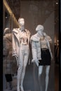 Mannequins Standing In Store Window Display Of Women's Casual Clothing Shop In Shopping Mall Royalty Free Stock Photo