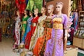 Mannequins with traditional colorful dress. Royalty Free Stock Photo