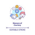 Manners of courtesy concept icon