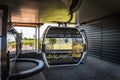 Cabin of cable car at the Bundesgartenschau (federal horticulture show, BUGA) in Mannheim, Germany