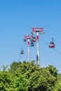 The cable car connects two parks of federal horticulture show BUGA in Mannheim, Germany