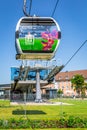 Mannheim, Germany: Ropeway connecting parks during federal horticulture and garden shows (Bundesgartenschau BUGA)