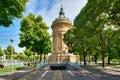 Mannheim, Germany - Entrance of underground parking garage \'Tiefgarage Kunsthall \' at Water Tower