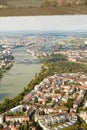 Mannheim in Germany seen from a small plane Royalty Free Stock Photo