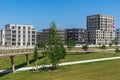 View newly constructed blocks of flats from grounds of Bundesgartenschau (BUGA) 9in Germany