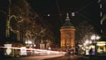 Mannheim, strassenbahn, planken, innenstadt, paradeplatz, building, city, light, wasserturm, innenstadt Royalty Free Stock Photo