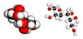 Mannitol mannite, manna sugar molecule. Used as sweetener, drug, etc.