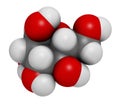 Mannose D-mannose sugar molecule. 3D rendering. Epimer of glucose. Atoms are represented as spheres with conventional color.