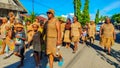 Manokwari, February 3 2024, cultural parade commemorating the day of preaching the Gospel in Papua Royalty Free Stock Photo