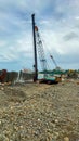 Manokwari, February 9 2024, heavy equipment for installing piles