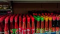 Manokwari, January 23, 2023 Various Sambal Packaging sold in minimarkets with various brands