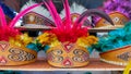 Manokwari, 7 June 2023, Typical Papuan Hats with Various Patterns and Colors Made by Young Papuans