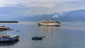 Manokwari, March 22 2025, Km Sinabung departs from Manokwari Harbor Royalty Free Stock Photo