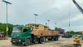 Manokwari, March 20 2024, a trailer car is carrying out loading and unloading activities at the port