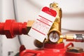 Manometer of clean agent fire suppression system.