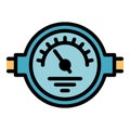 Manometer control icon color outline vector Royalty Free Stock Photo