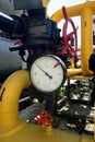 Manometer on gas pipe