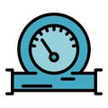 Manometer gauge icon color outline vector Royalty Free Stock Photo