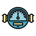 Manometer meter icon color outline vector Royalty Free Stock Photo