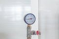 Manometer on pipe for a pressure metering Royalty Free Stock Photo