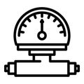 Manometer reading icon, outline style