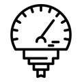 Manometer temperature icon, outline style