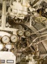 Manometers inside of submarine. Royalty Free Stock Photo