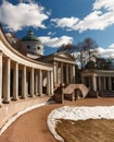 Manor Arkhangelskoe. Temple-tomb Colonnade . Spring in the park.