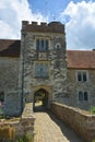 English Manor House & bridge. Ightham, Kent. Royalty Free Stock Photo