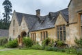 Manor House built in Jacobean period architecture 1630 in guiting yellow stone, in the Cotswold village of Stanway Gloucestershire Royalty Free Stock Photo