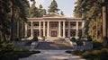 Timeless Elegance: A Vray-traced Mansion On Pillars With Greek And Roman Influences