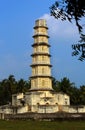 Manora fort tower with battlement and windows.