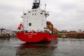 Vento di Nortada container ship leaving leixoes Royalty Free Stock Photo