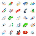 Manpower icons set, isometric style