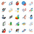 Manpower icons set, isometric style