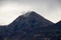 Manquehue mountain on a foggy day in Santiago, Chile Royalty Free Stock Photo