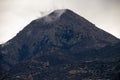 Manquehue mountain on a foggy day in Santiago, Chile Royalty Free Stock Photo