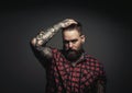 Mans with beard and tattoes. Royalty Free Stock Photo