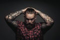 Mans with beard and tattoes. Royalty Free Stock Photo