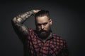 Mans with beard and tattoes. Royalty Free Stock Photo