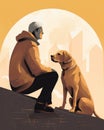 Mans Best Friend Proven Ways Dogs Enhance Mental Health Psychology art concept. AI generation