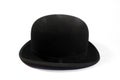 Mans Black Bowler Hat on White Background Royalty Free Stock Photo