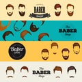 Mans hair set of beards and mustaches vector. Hipster style fashion beards and hair isolated illustration. Peoples Royalty Free Stock Photo