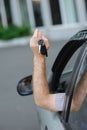 Mans hand keeps car keys Royalty Free Stock Photo