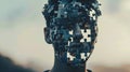 Mans Head Constructed From Puzzle Pieces Royalty Free Stock Photo