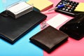 Mans leather wallet as business and work concept Royalty Free Stock Photo